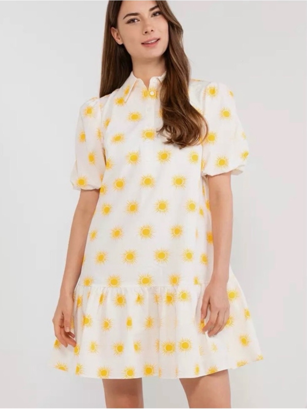 kate spade White Dress with Yellow Sun Motif